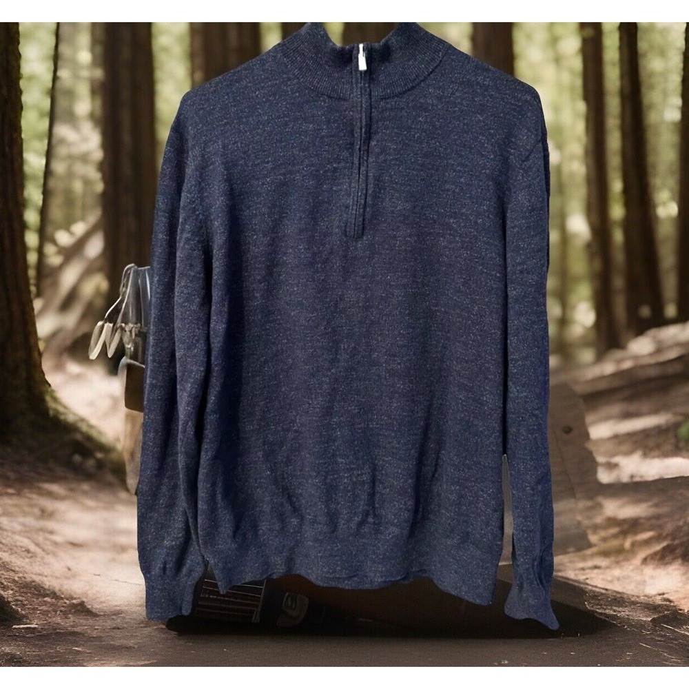 Faherty Cashmere/Cotton 1/4 Zip Sweater‎ Men 2XL Heather Gray Excellent